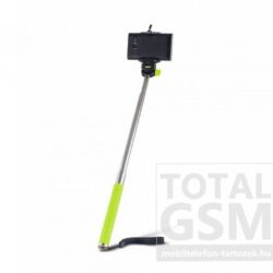 Univerzális állítható kézi selfie bot 95cm hosszú nyél / 360°-ban forgatható zöld