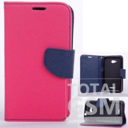 Samsung Galaxy Xcover 3 SM-G388F rózsaszín-sötétkék flip tok szilikon belsővel Goospery