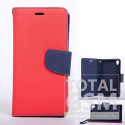Microsoft Lumia 650 piros-sötétkék flip tok szilikon belsővel Goospery
