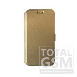 Huawei P8 Lite oldalra nyíló arany flip tok