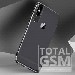 Apple iPhone X / XS USAMS Q-Plating Fekete-Átlátszó Plexi Tok